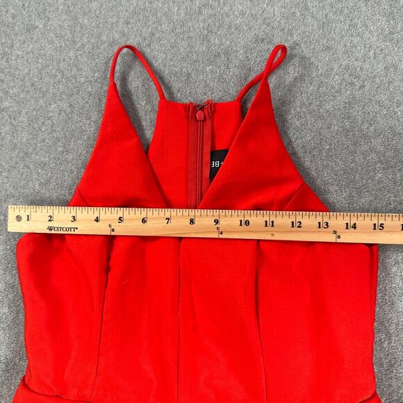 Do + Be Red Flare Cocktail Party Mini Dress Size Medium V-Neck Sleeveless - Picture 5 of 8